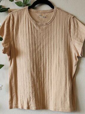 Aerie Pointelle Ribbed 100 percent cotton T Shirt NWT!